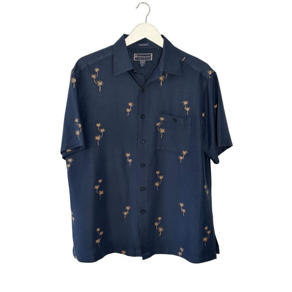 Weekender Luau Edition navy Hawaiian shirt with palm trees - L
